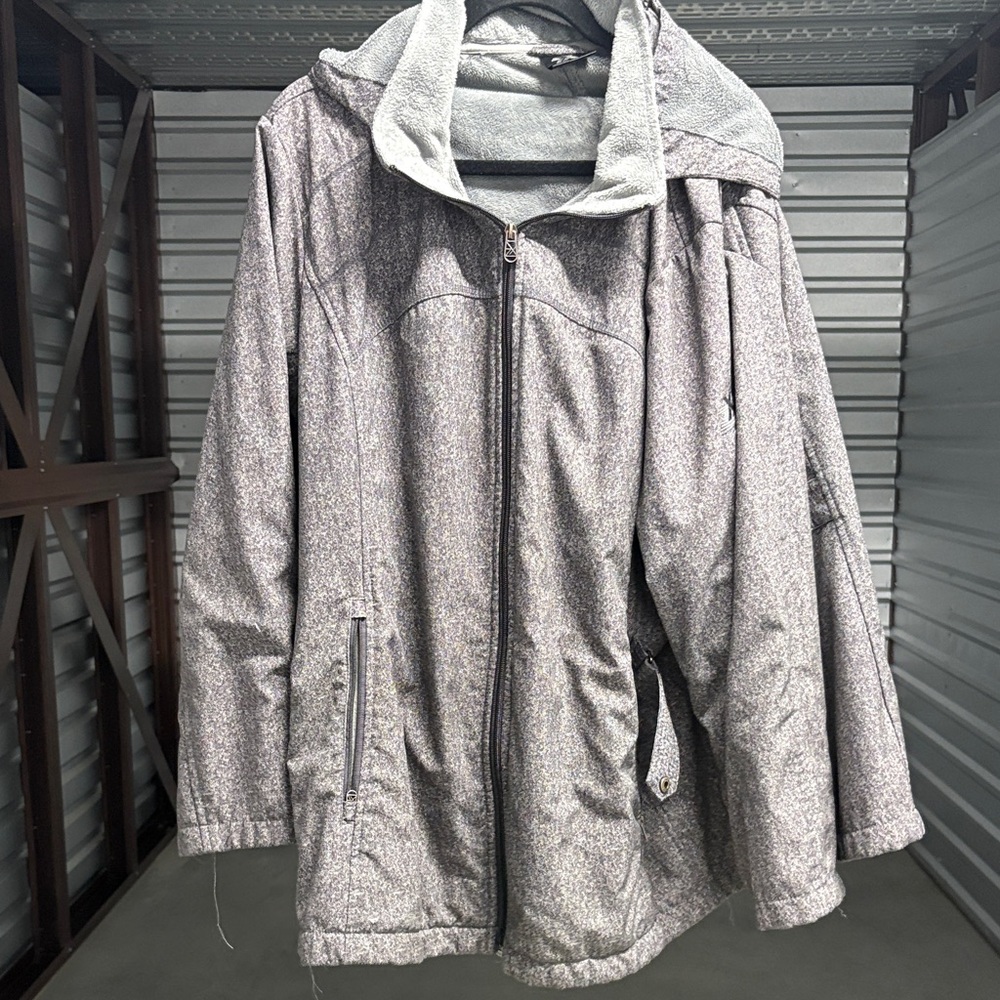 Women's Gray Hooded Ski Jacket